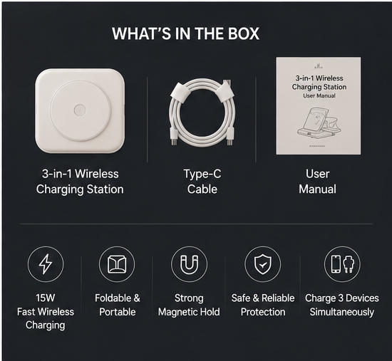 🔋 3 in 1 Charging Station